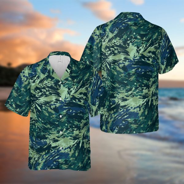 Green Blue Waves Hawaiian Shirt, Summer Shirt For Men and Women Jezsport.com