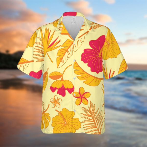 Hibiscus And Tropical Palm Vintage Hawaiian Shirt, Summer Shirt For Men and Women Jezsport.com