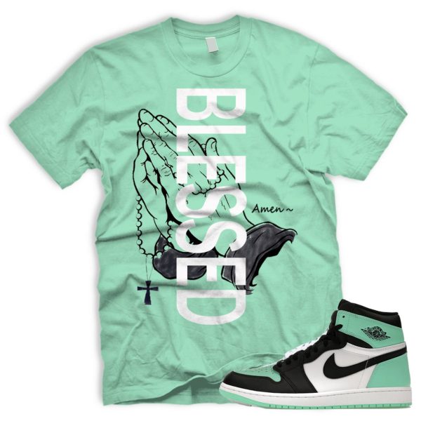 BLSSDHNDS Air J 1 Green Glow OG Retro High Black White 2024 AJ 1 T-shirt Match Sneaker Jezsport.com