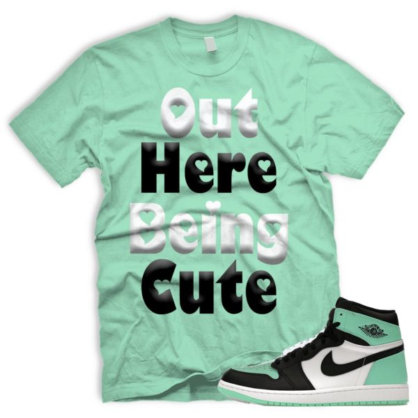 CUTE Air J 1 Green Glow OG Retro High Black White 2024 AJ 1 T-Shirt Match Sneaker Jezsport.com