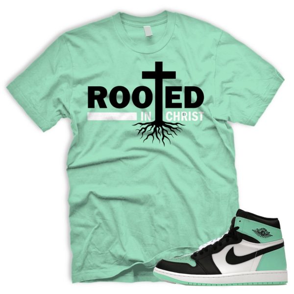 ROOTED Air J 1 Green Glow OG Retro High Black White 2024 AJ 1 T-shirt Match Sneaker Jezsport.com