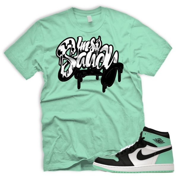 SAUCY Air J 1 Green Glow OG Retro High Black White 2024 AJ 1 T-Shirt Match Sneaker Jezsport.com