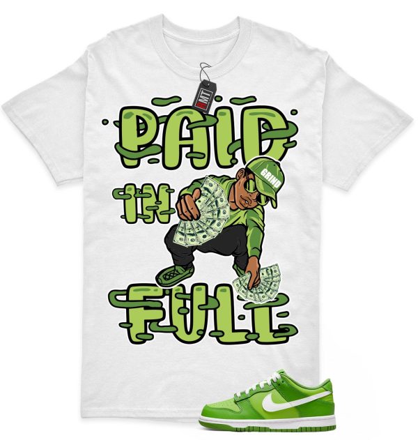 Dunk Low GS Chlorophyll Vivid Green Match Shirt, paid in full Jezsport.com