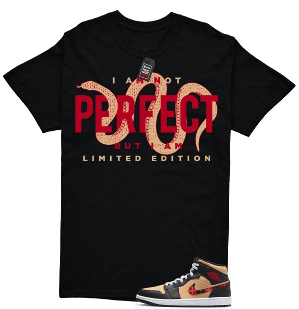 Jordan 1 Mid Tartan Swoosh Shirt, Limited Edition Tee Matching Retro 1 Brown Plaid Red Color Jezsport.com