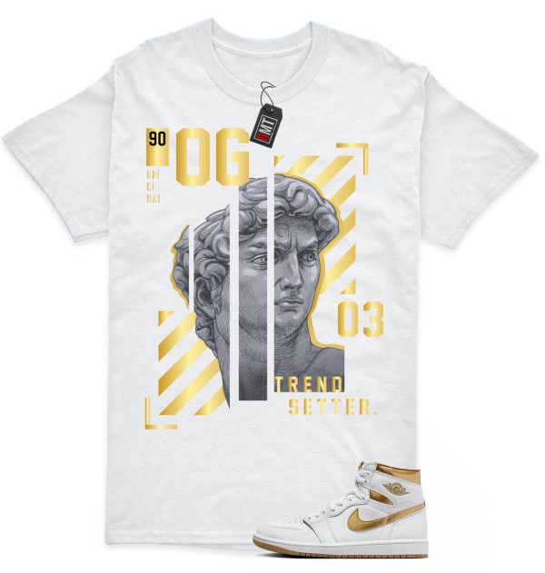 Jordan 1 High OG Metallic Gold White Gum Light Brown Unisex T-Shirt, Trend Setter Jezsport.com