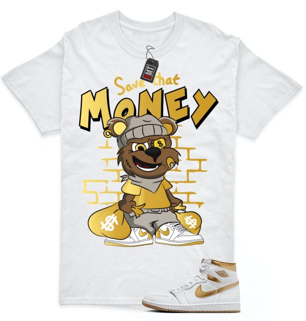 Jordan 1 High OG Metallic Gold White Gum Light Brown Unisex T-Shirt, Save Money Jezsport.com