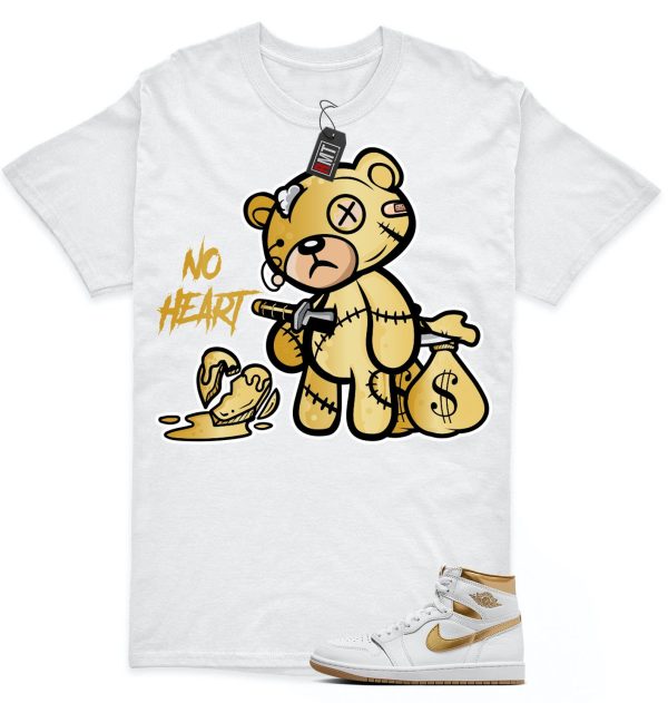 Jordan 1 High OG Metallic Gold White Gum Light Brown Unisex T-Shirt, No Heart Jezsport.com