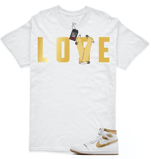 Jordan 1 High OG Metallic Gold White Gum Light Brown Unisex T-Shirt, Love Lose Jezsport.com