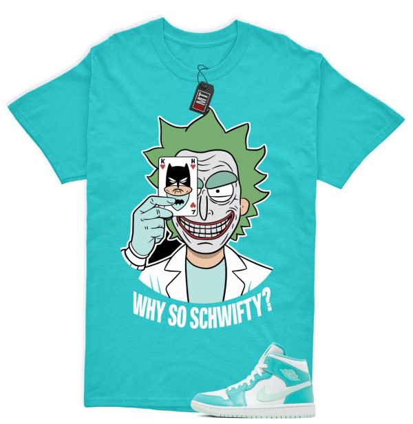 Jordan 1 Mid Marine Green Matching Shirt, Why So Schwifty Tee Match J 1 Marine Green Washed Teal Jezsport.com