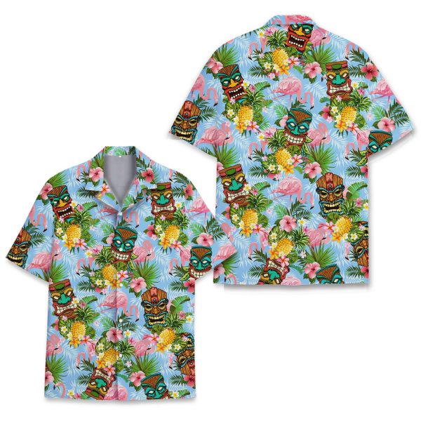 Tropical Tiki And Flamingo Hawaiian Shirt, Summer Shirt For Men and Women Jezsport.com