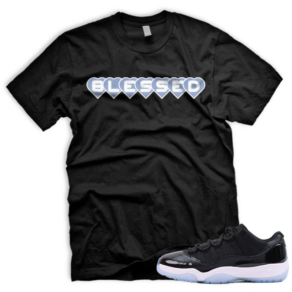 BLSSDHRTS Air J 11 Retro Space Low Black Varsity Royal White T-Shirt Match Sneaker Jezsport.com