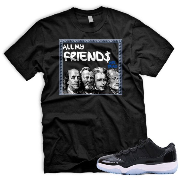 FRNDS Air J 11 Retro Space Low Black Varsity Royal White Tshirt Match Sneaker Jezsport.com