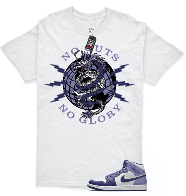 Jordan 1 Retro Mid Blueberry Sky Purple Blue Matching T-shirt, No Guts Jezsport.com