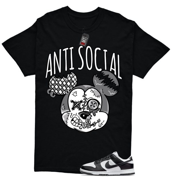 Dunk Panda White Black Low Retro Match T-shirt, Anti Social Jezsport.com