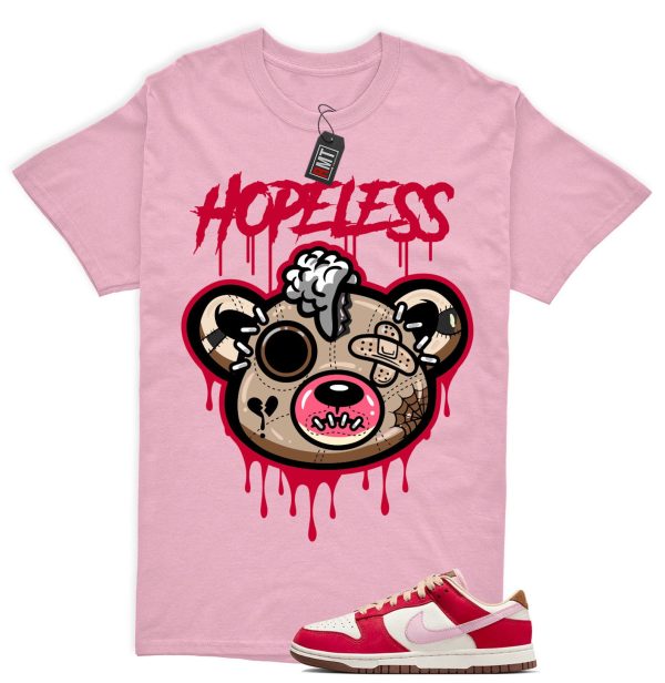 Dunk Bacon Low PRM Sport Red Sheen Sail Medium Brown White Matching Shirt "HopeLess" Jezsport.com