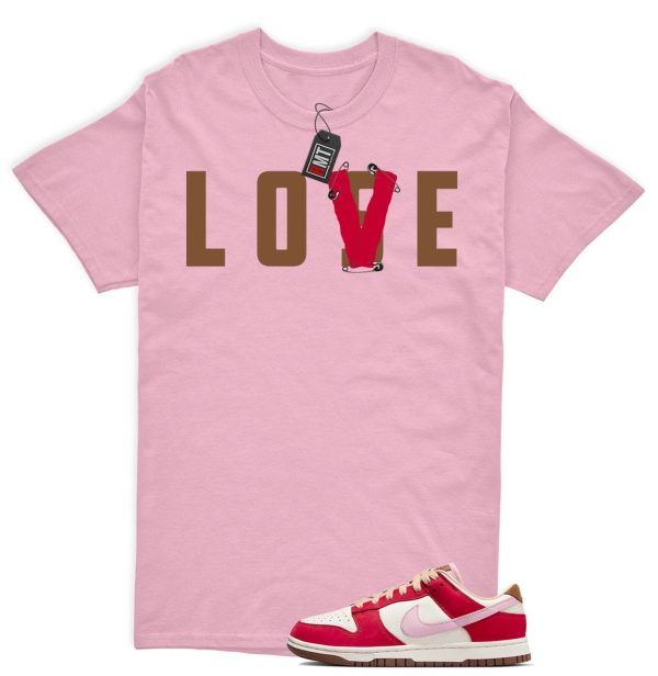 Dunk Bacon Low PRM Sport Red Sheen Sail Medium Brown White Matching Shirt "Love Lose" Jezsport.com