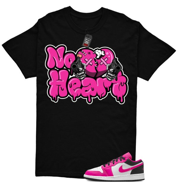 Jordan 1 Low Fierce Pink Match Shirt, No Heart Tee Match Fierce Pink J 1 Low Jezsport.com