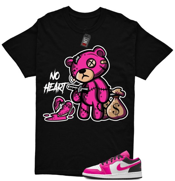 Jordan 1 Low Fierce Pink Match Shirt, No Heart Tee Match Fierce Pink J 1 Low Jezsport.com