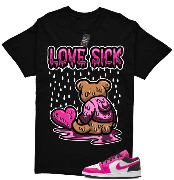 Jordan 1 Low Fierce Pink Match Shirt, Love Sick Tee Match Fierce Pink J 1 Low Jezsport.com