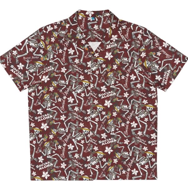 Social Aloha Tiki Sketelton Hawaiian Shirt, Summer Shirt For Men and Women Jezsport.com