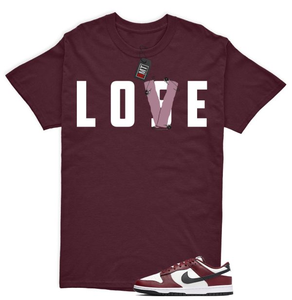 Dunk Dark Team Red Black Low Summit White Match T-shirt "Love Lose" Jezsport.com