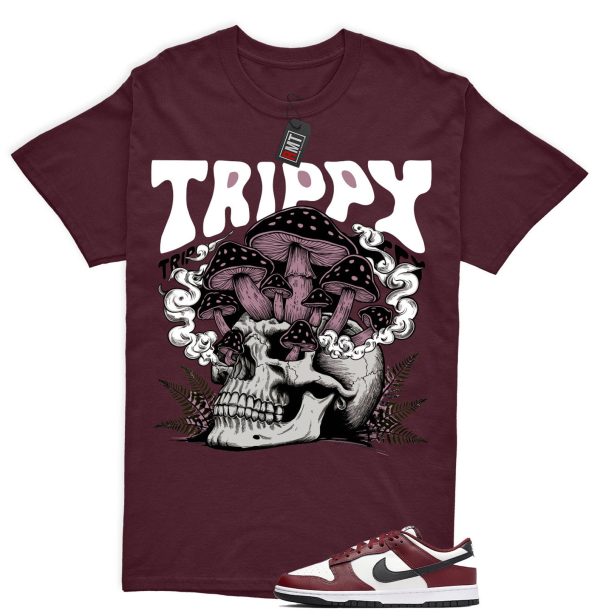 Dunk Dark Team Red Black Low Summit White Match T-shirt "Trippy" Jezsport.com