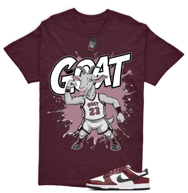 Dunk Dark Team Red Black Low Summit White Match T-shirt "Goat" Jezsport.com