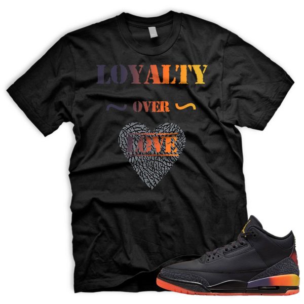 LOVERL AJ 3 Retro Rio Black Solar Flare Total Crimson Abyss Balvin T-shirt Match Sneaker Jezsport.com