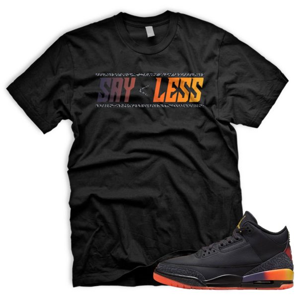 LESS AJ 3 Retro Rio Black Solar Flare Total Crimson Abyss Balvin T-shirt Match Sneaker Jezsport.com