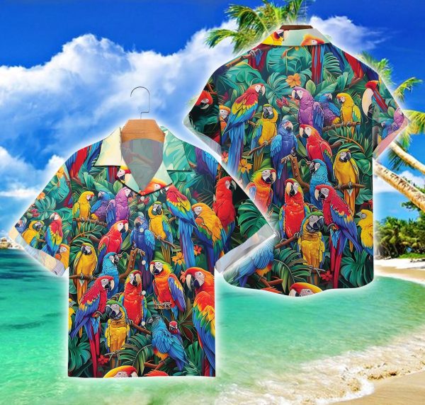 Tropical Summer Parrot Hawaiian Shirt, Summer Shirt For Men and Women Jezsport.com