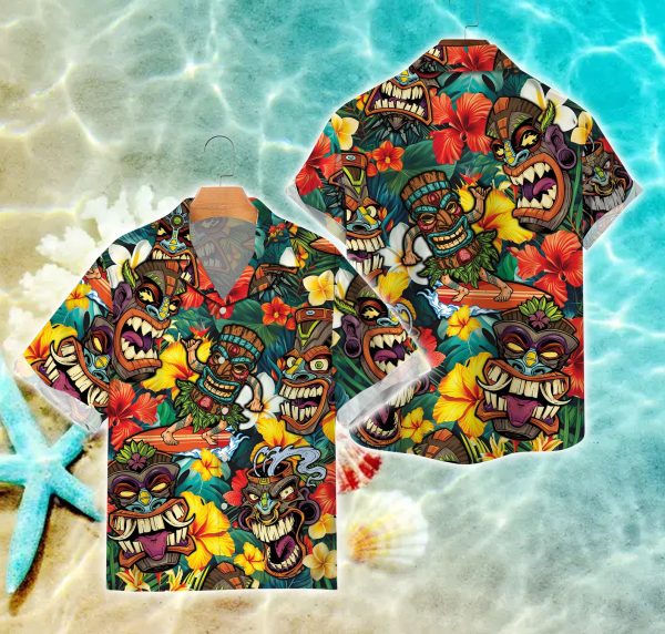 Tropical Summer Tiki Hawaiian Shirt, Summer Shirt For Men and Women Jezsport.com