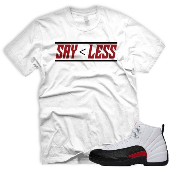 LESS AJ 12 Retro Red Taxi Flip Gym Black White Tshirt Match Sneaker Jezsport.com