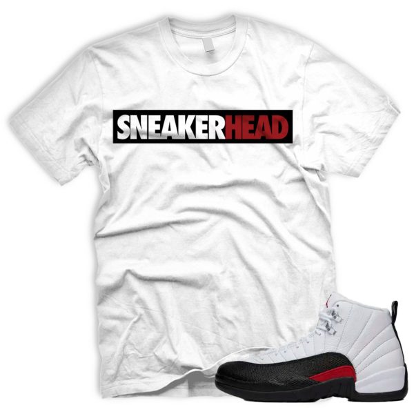 SNHD AJ 12 Retro Red Taxi Flip Gym Black White T-shirt Match Sneaker Jezsport.com