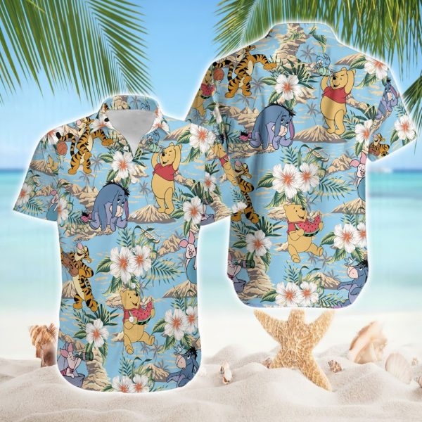 Pooh Hawaiian Shirt, Pooh Bear Shirt, Summer Hawaiian Shirt, Summer For Men and Women Jezsport.com