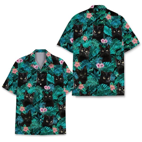 Tropical Cat Hawaiian Shirt, Summer Shirt For Men and Women Jezsport.com