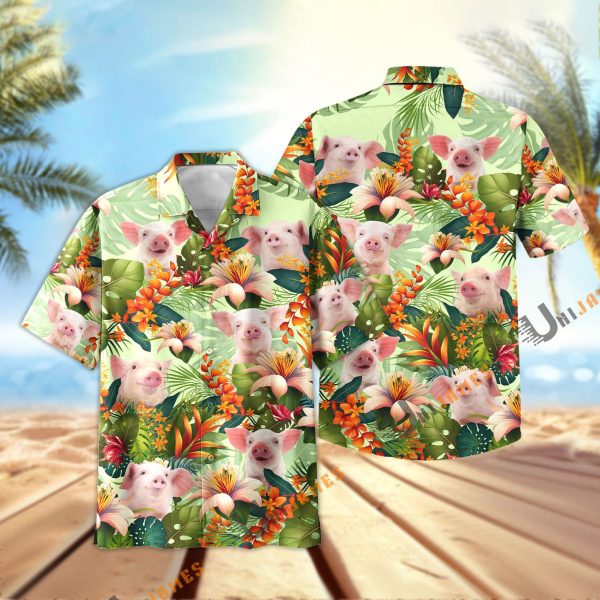 Pig Cool Summer Mint Pattern Hawaiian Shirt, Summer Shirt For Men and Women Jezsport.com