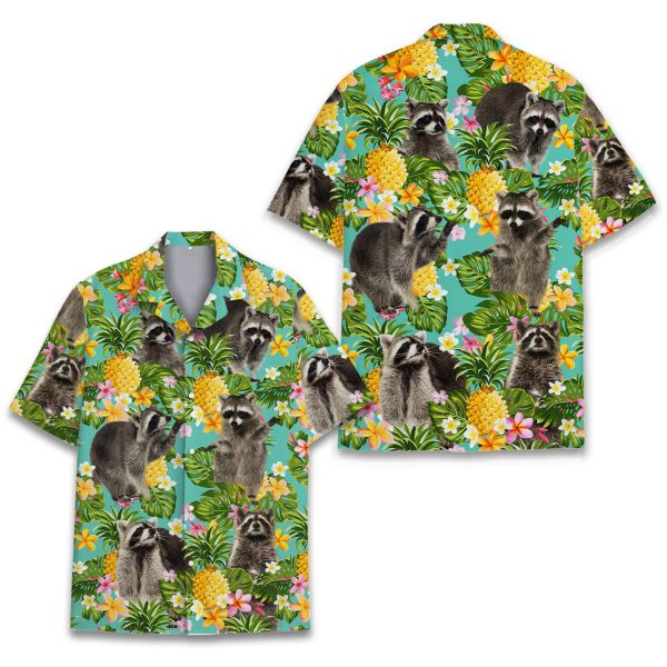 Tropical Raccoon Hawaiian Shirt, Summer Shirt For Men and Women Jezsport.com