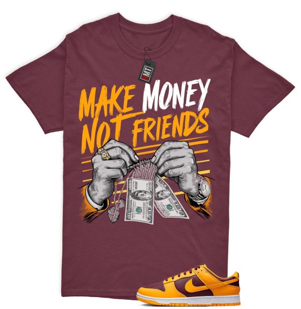 Dunk Arizona Maroon Yellow Matching T-shirt - Make Money Tee Match Dunk Arizona Maroon Jezsport.com