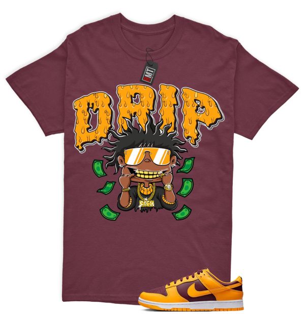 Dunk Arizona Maroon Yellow Matching T-shirt - Drip Tee Match Dunk Arizona Maroon Jezsport.com