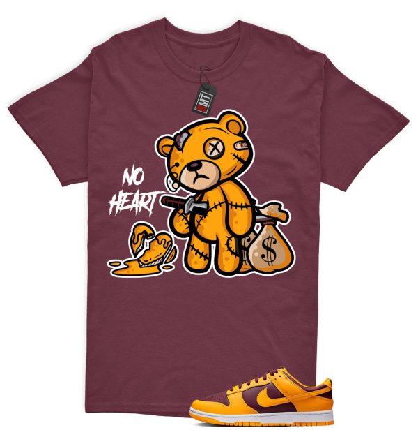 Dunk Arizona Maroon Yellow Matching T-shirt - No Heart Tee Match Dunk Arizona Maroon Jezsport.com