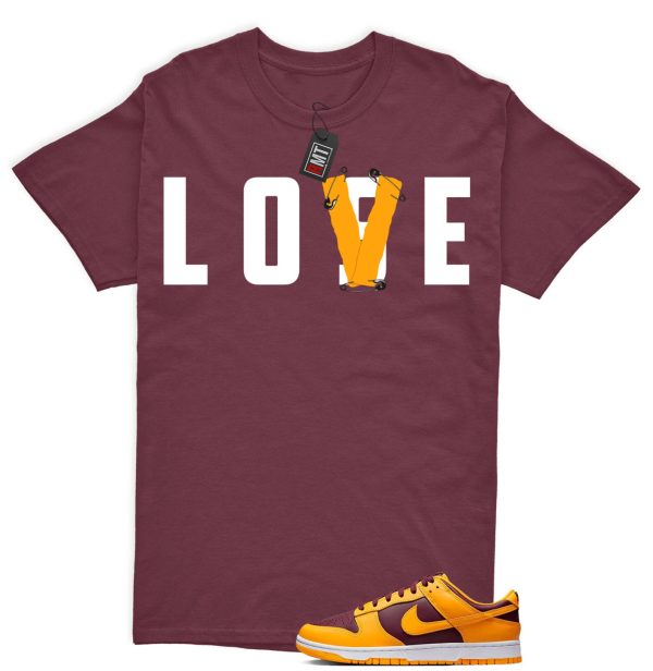 Dunk Arizona Maroon Yellow Matching T-shirt - Love Lose Tee Match Dunk Arizona Maroon Jezsport.com