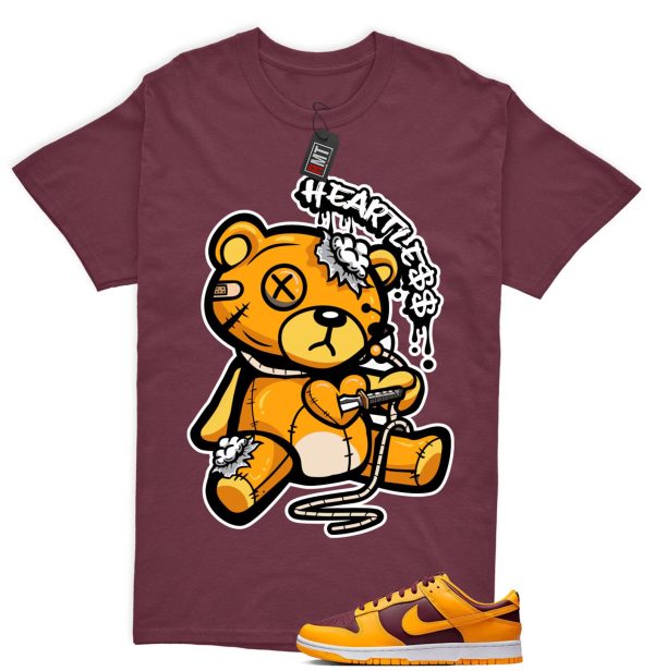 Dunk Arizona Maroon Yellow Matching T-shirt - Heart Less Tee Match Dunk Arizona Maroon Jezsport.com