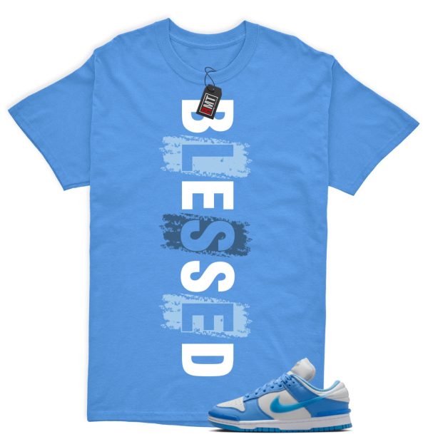 Dunk Twist University Blue UNC Photon Dust White Low Match T-shirt - Blessed Jezsport.com