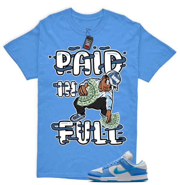 Dunk Twist University Blue UNC Photon Dust White Low Match T-shirt - Paid In Full Jezsport.com