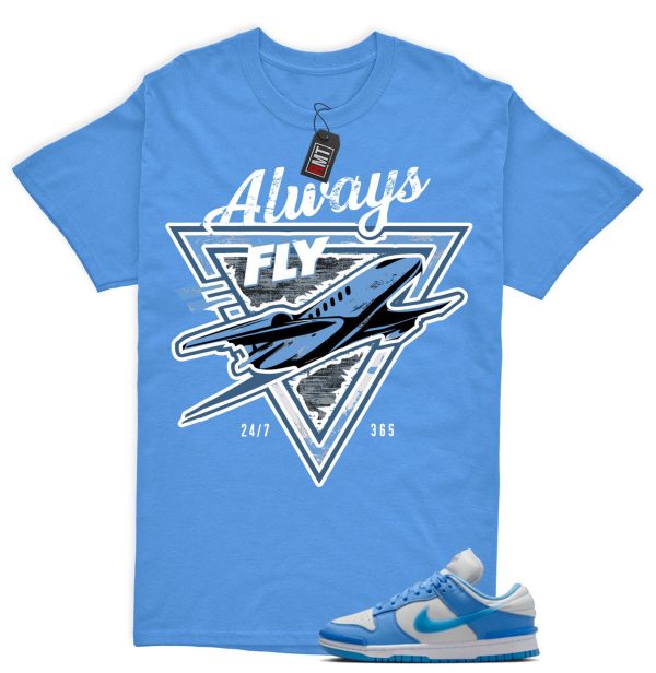 Dunk Twist University Blue UNC Photon Dust White Low Match T-shirt - Always Fly Jezsport.com