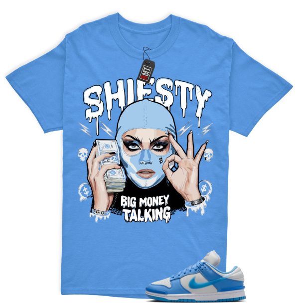 Dunk Twist University Blue UNC Photon Dust White Low Match T-shirt - Money Talking Jezsport.com