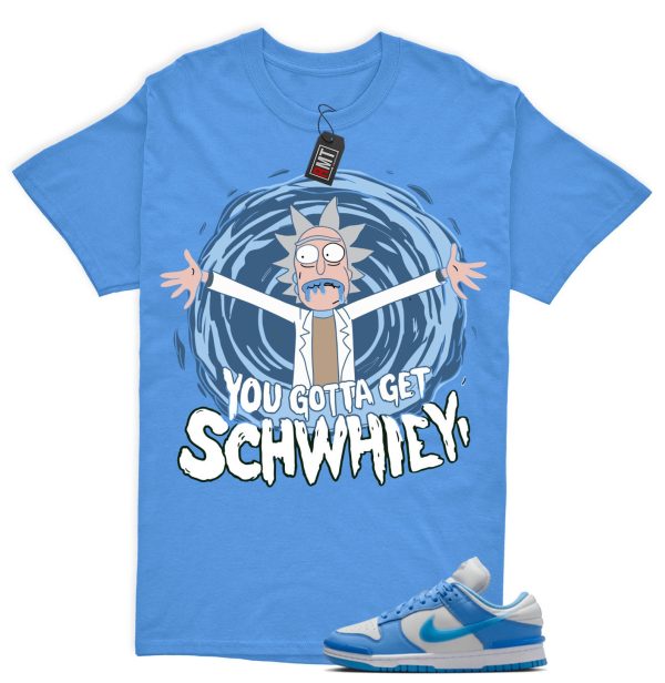 Dunk Twist University Blue UNC Photon Dust White Low Match T-shirt - Get Schwifty Jezsport.com