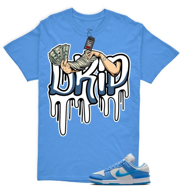 Dunk Twist University Blue UNC Photon Dust White Low Match T-shirt - Drip Jezsport.com