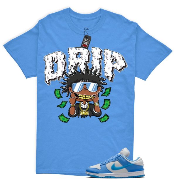 Dunk Twist University Blue UNC Photon Dust White Low Match T-shirt - Drip Jezsport.com