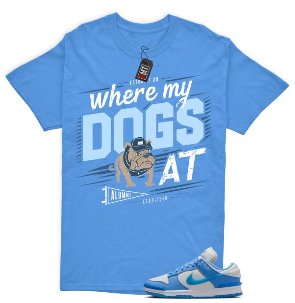 Dunk Twist University Blue UNC Photon Dust White Low Match T-shirt - Where My Dogs Jezsport.com